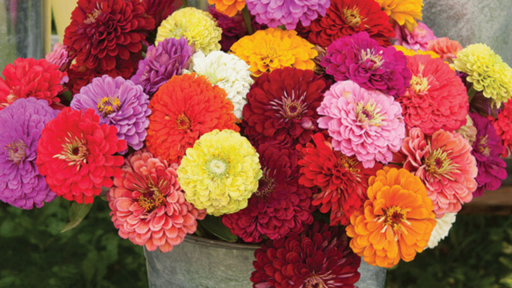 omparison of popular zinnia varieties for cut flowers.