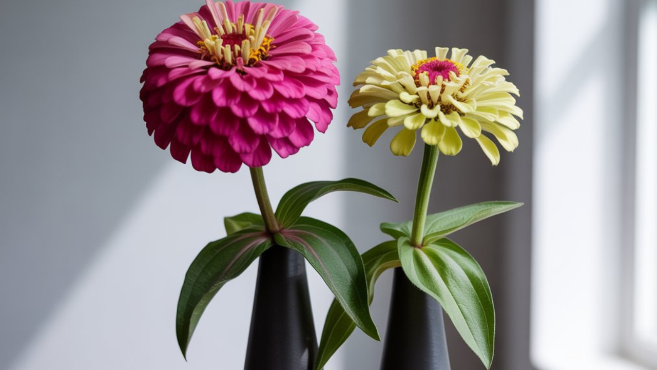 “Different varieties of zinnias ideal for cutting, including Benary’s Giant and Queen Lime”