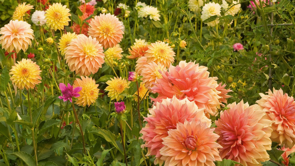 Adding large focal flowers like roses and dahlias to the bouquet"

