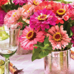 A colorful bouquet of profitable flowers including zinnias, dahlias, and snapdragons freshly cut from a local flower farm.