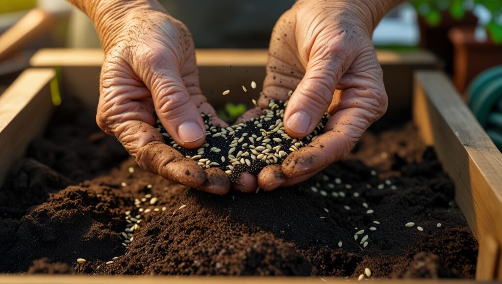“Planting China aster seeds in garden soil step by step”