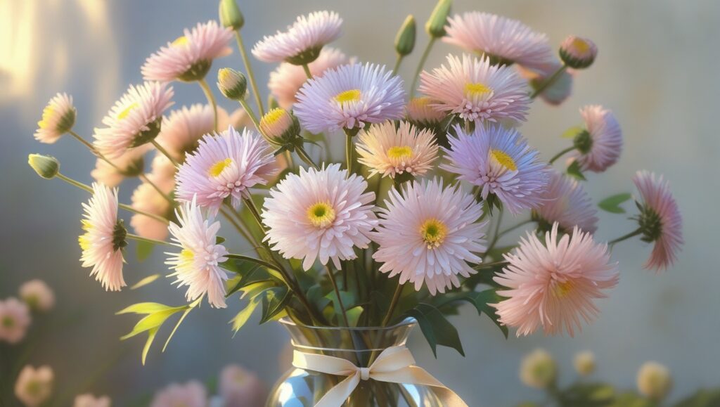 “Cut China asters in a vase arrangement – harvesting tips”