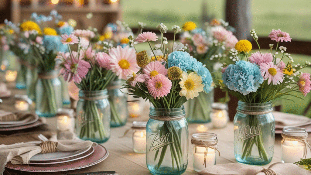  Budget-friendly wedding table decor using garden flowers