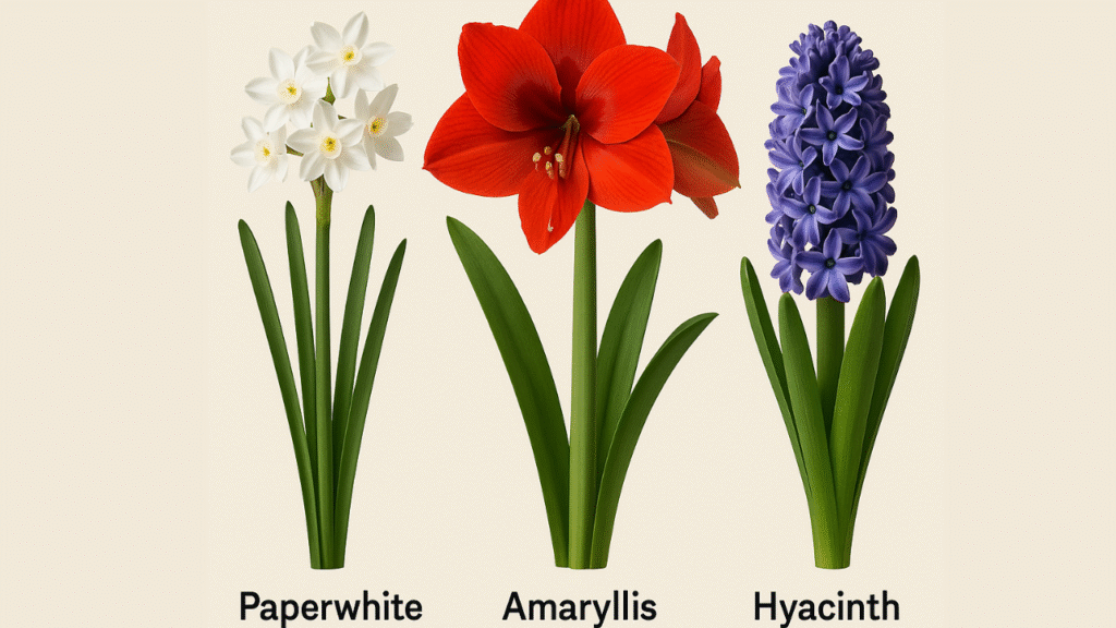 Paperwhite vs amaryllis vs hyacinth – indoor bulb comparison