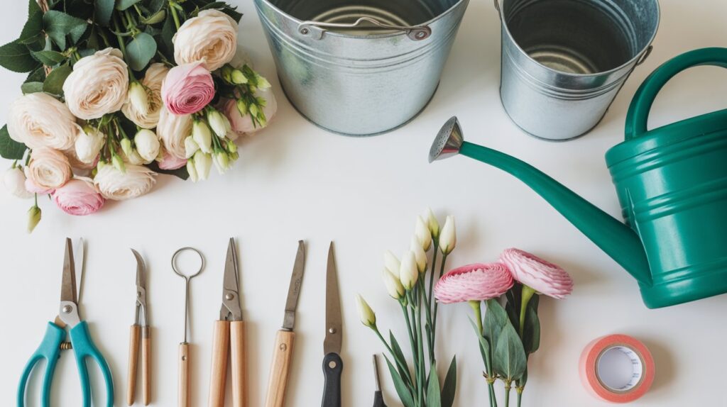 Essential florist tools for beginners – Flower Arrangement Design basics.