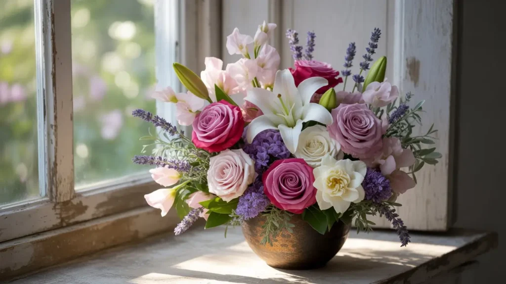 Popular fragrant cut flowers including roses, lilies, sweet peas, lavender, and gardenias.”