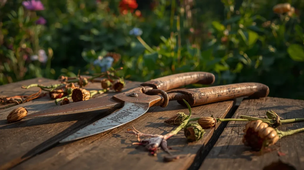 Dull garden shears causing rough flower stem cuts